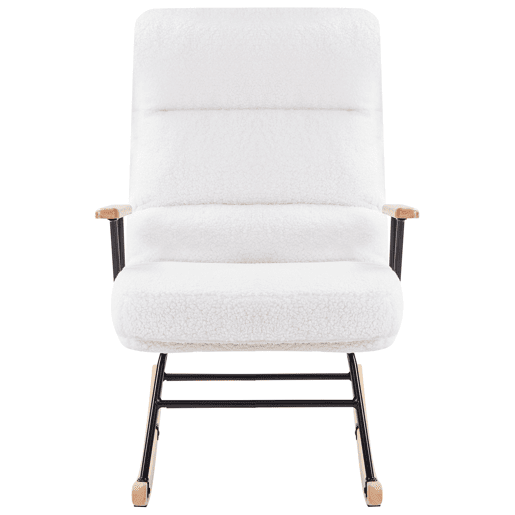 Poltrona de Baloiço ESKELIN Bouclé Branco creme