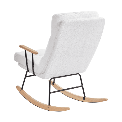 Poltrona de Baloiço ESKELIN Bouclé Branco creme