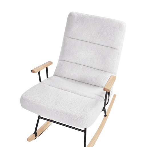 Poltrona de Baloiço ESKELIN Bouclé Branco creme