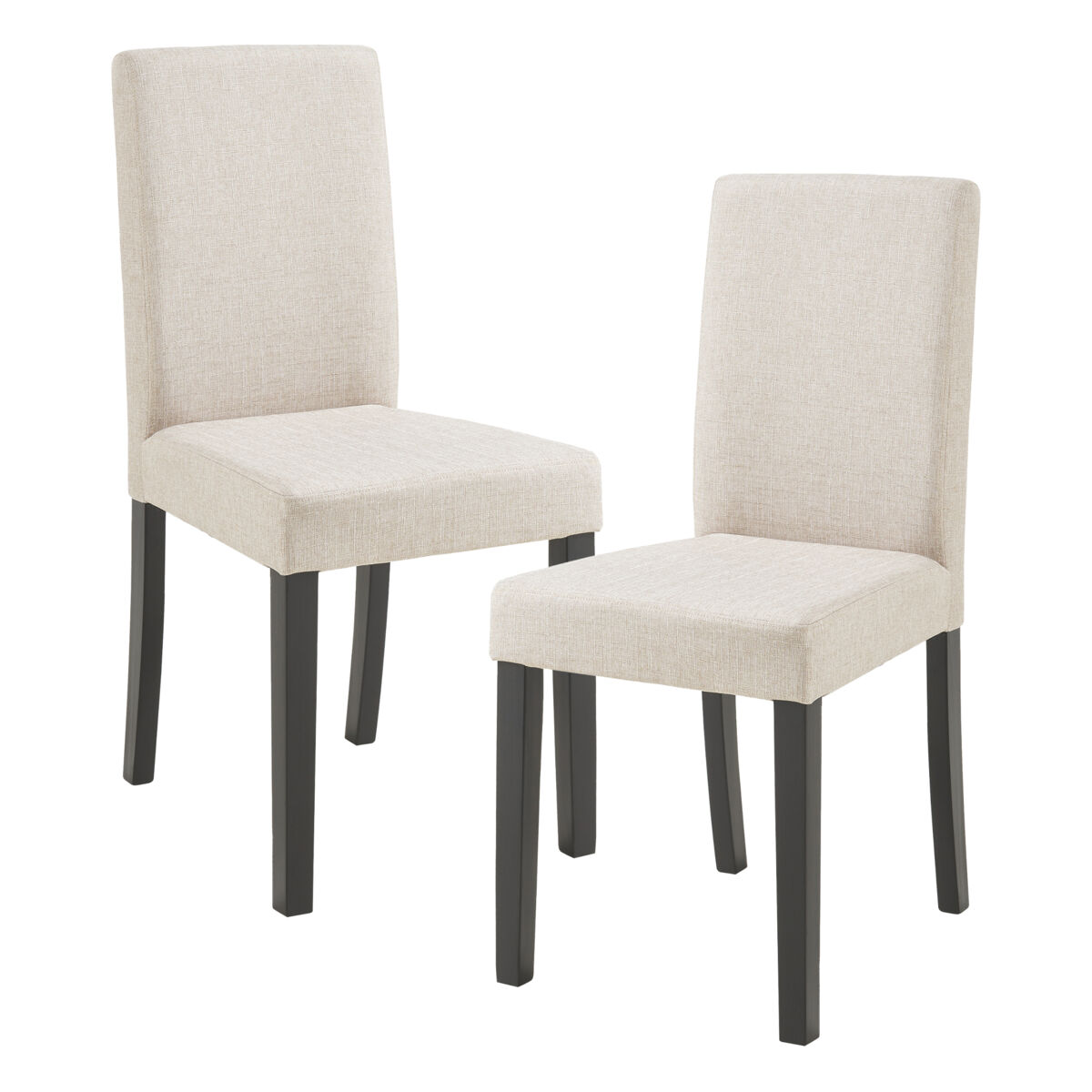 Conjunto de 2 sillas de comedor hamburg 89x43x54 cm tela - beige [en.casa]