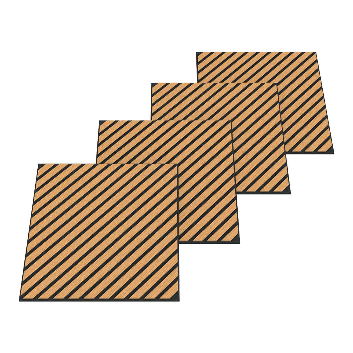 Set de 12 paneles acústicos Vang 3D 4,32 m² lamas diagonales