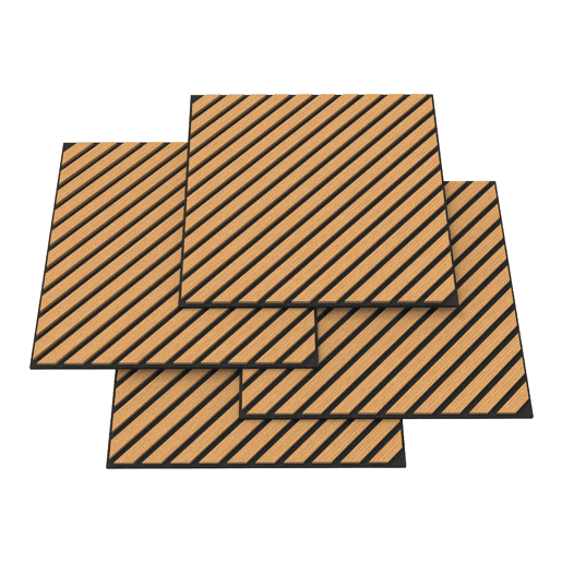Conjunto de 12 painéis acústicos 3D Vang com lâminas diagonais 4,32 m² Carvalho escuro NEU.HOLZ