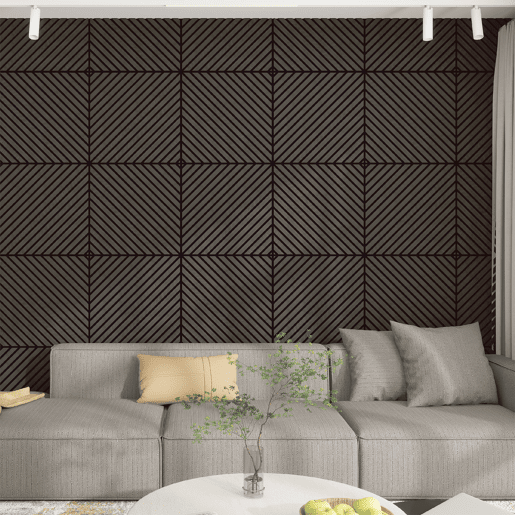 Conjunto de 16 painéis acústicos 3D Vang com lâminas diagonais 5,76 m² Carvalho cinzento NEU.HOLZ