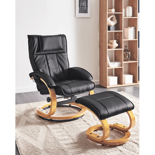 Cadeira de massagem MAJESTIC Pele sintética Preto