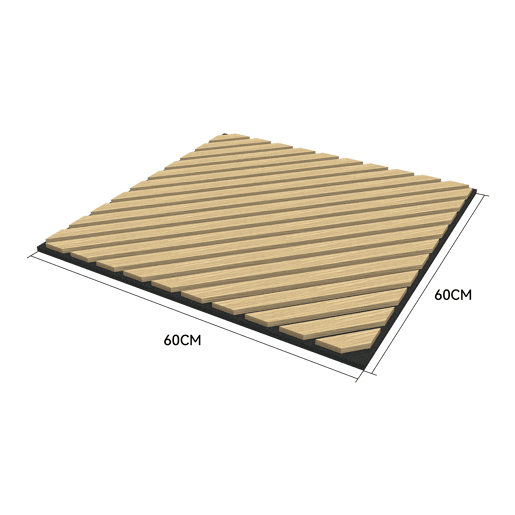 Conjunto de 12 painéis acústicos 3D Vang com lâminas diagonais 4,32 m² Carvalho NEU.HOLZ