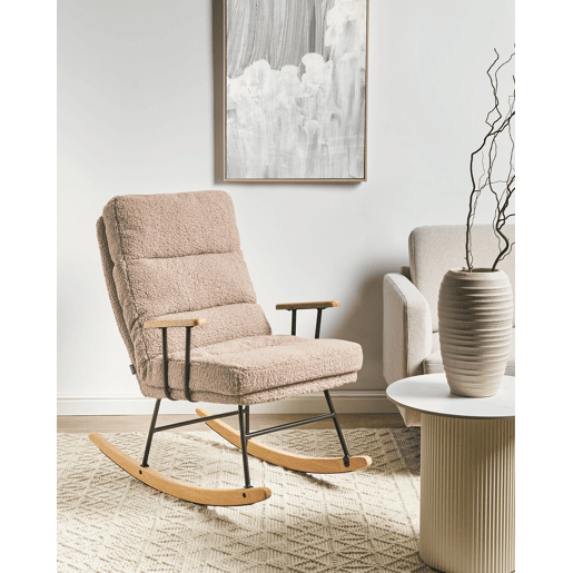 Poltrona de Baloiço ESKELIN Bouclé Creme