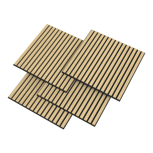 Conjunto de 16 painéis acústicos 3D Vang com lâminas lineares 5,76 m² Carvalho NEU.HOLZ