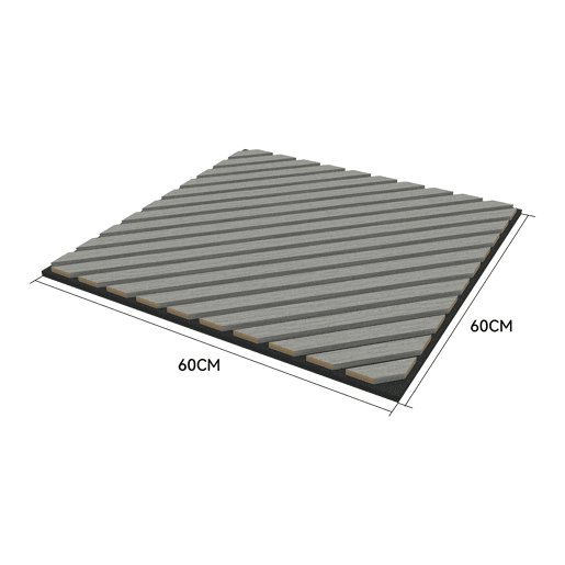 Conjunto de 16 painéis acústicos 3D Vang com lâminas diagonais 5,76 m² Carvalho cinzento claro NEU.HOLZ