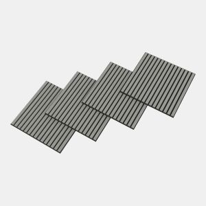 Conjunto de 8 painéis acústicos 3D Vang com lâminas lineares 2,88 m² Carvalho cinzento claro NEU.HOLZ