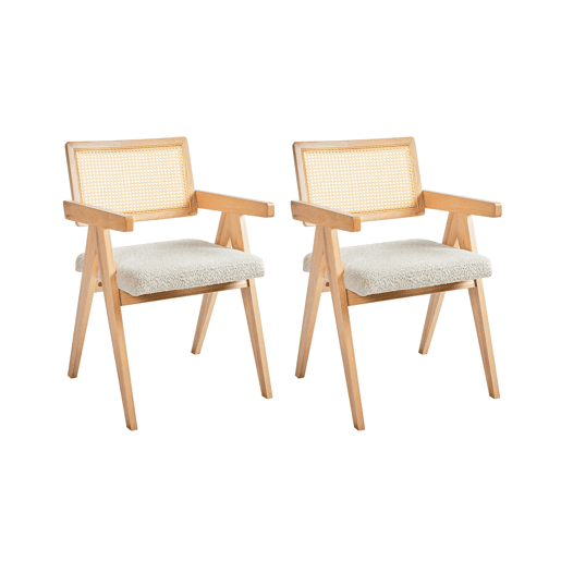 Conjunto de 2 cadeiras de jantar AVA Madeira Castanho claro