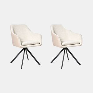 Conjunto de 2 cadeiras de jantar LITHIA Bouclé Creme claro