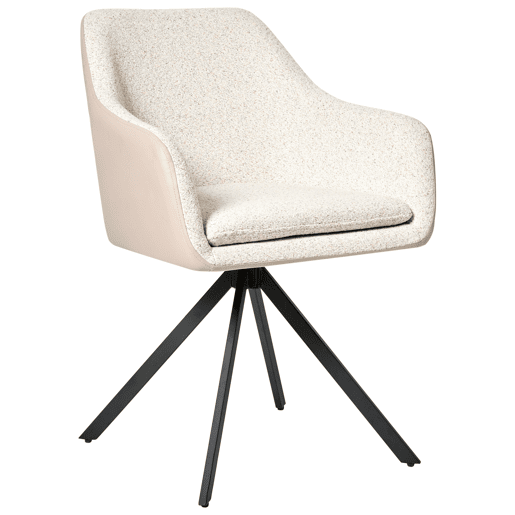 Conjunto de 2 cadeiras de jantar LITHIA Bouclé Creme claro