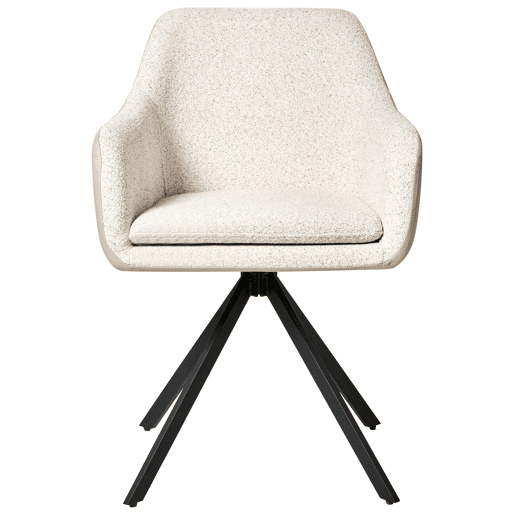 Conjunto de 2 cadeiras de jantar LITHIA Bouclé Creme claro