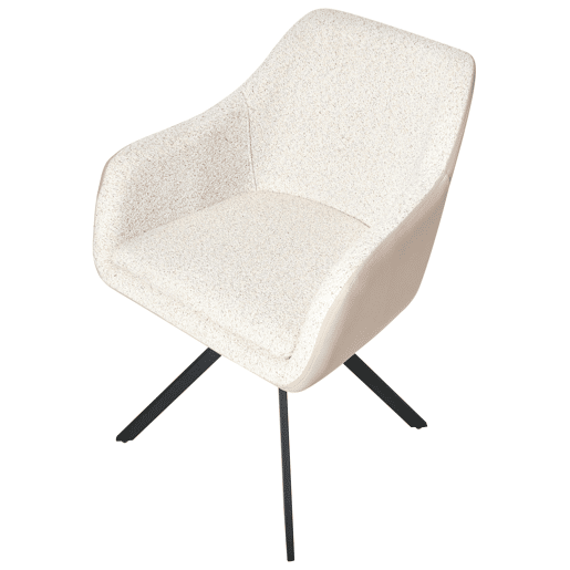 Conjunto de 2 cadeiras de jantar LITHIA Bouclé Creme claro