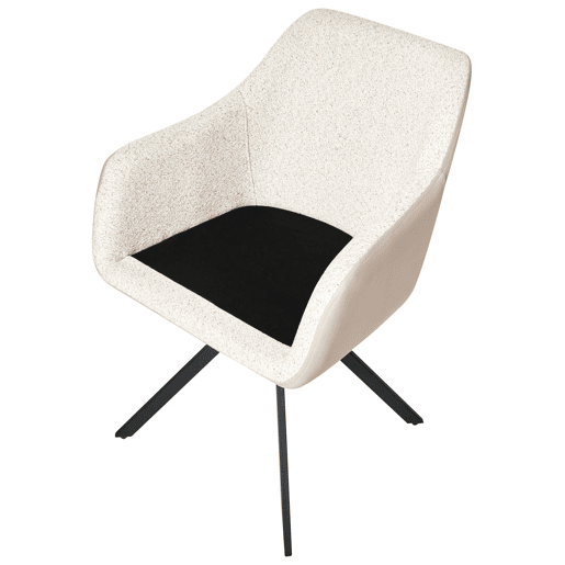 Conjunto de 2 cadeiras de jantar LITHIA Bouclé Creme claro