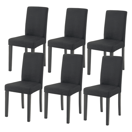 Cadeira de jantar Hamburg conjunto de 6 têxteis preto en.casa