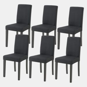 Cadeira de jantar Hamburg conjunto de 6 têxteis preto en.casa