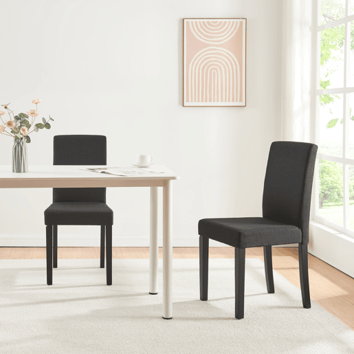 Cadeira de jantar Hamburg conjunto de 6 têxteis preto en.casa