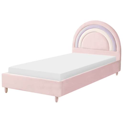 Cama infantil Arco-íris Veludo LANDEILLAU 90 x 200 cm Rosa