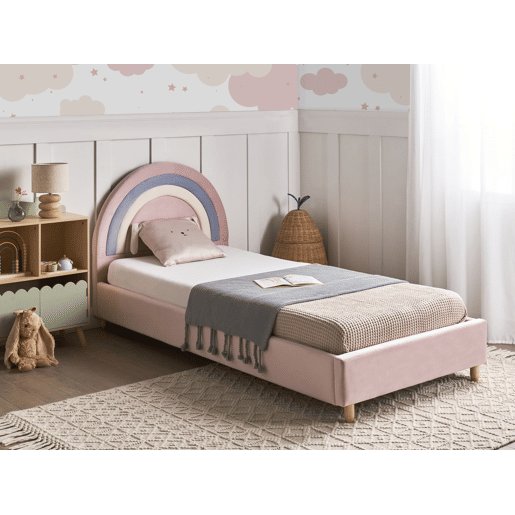 Cama infantil Arco-íris Veludo LANDEILLAU 90 x 200 cm Rosa