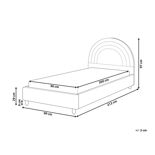 Cama infantil Arco-íris Veludo LANDEILLAU 90 x 200 cm Rosa