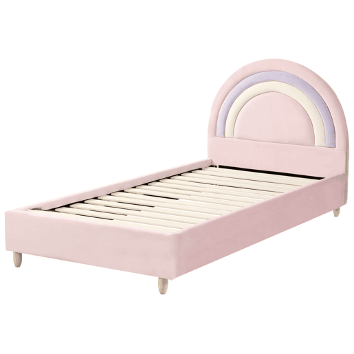Cama infantil Arco-íris Veludo LANDEILLAU 90 x 200 cm Rosa