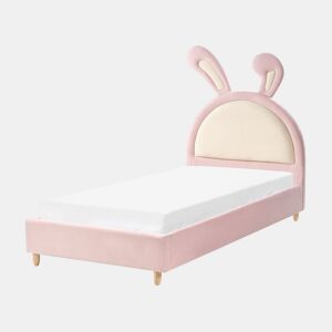 Cama infantil Coelho Veludo LALLIAS 90 x 200 cm Rosa