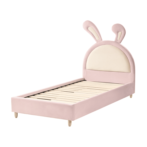 Cama infantil Coelho Veludo LALLIAS 90 x 200 cm Rosa