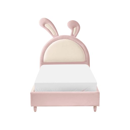 Cama infantil Coelho Veludo LALLIAS 90 x 200 cm Rosa