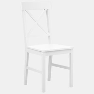 Conjunto de 2 cadeiras de jantar BARLEE Madeira de chopo Branco