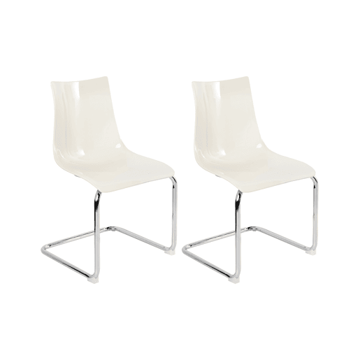 Conjunto de 2 cadeiras de jantar MARSHALL Branco creme