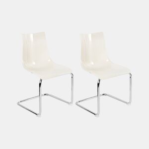 Conjunto de 2 cadeiras de jantar MARSHALL Branco creme