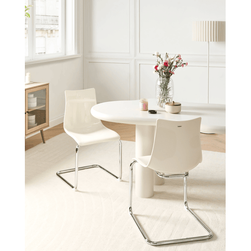 Conjunto de 2 cadeiras de jantar MARSHALL Branco creme