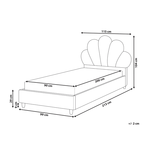Cama infantil Concha Veludo NEULISE 90 x 200 cm Rosa