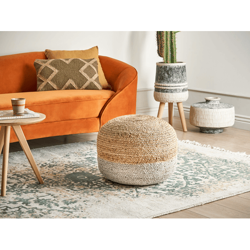 Pufe DUKI Juta Taupe 50 cm 50 cm 40 cm