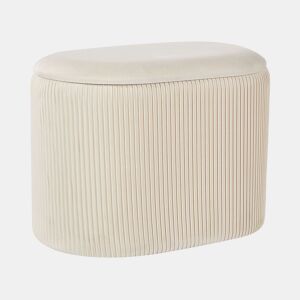 Pufe com arrumação RICHLAND Veludo Creme claro 55 cm 35 cm 41 cm