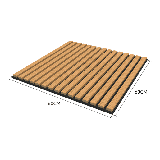 Conjunto de 12 painéis acústicos 3D Vang com lâminas lineares 4,32 m² Carvalho escuro NEU.HOLZ
