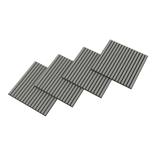 Conjunto de 16 painéis acústicos 3D Vang com lâminas lineares 5,76 m² Carvalho cinzento claro NEU.HOLZ