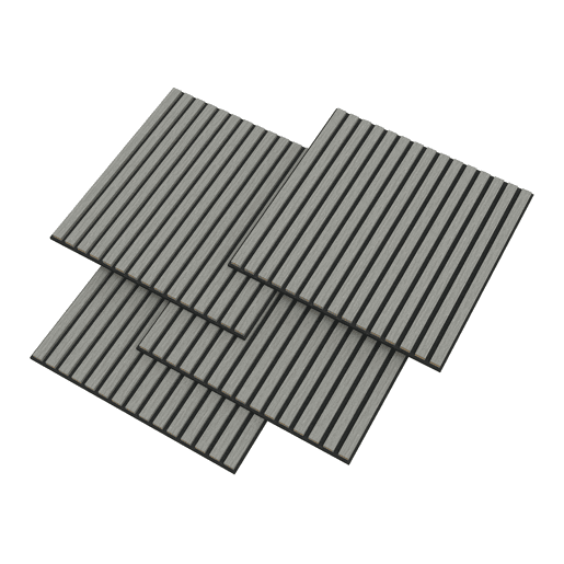 Conjunto de 16 painéis acústicos 3D Vang com lâminas lineares 5,76 m² Carvalho cinzento claro NEU.HOLZ