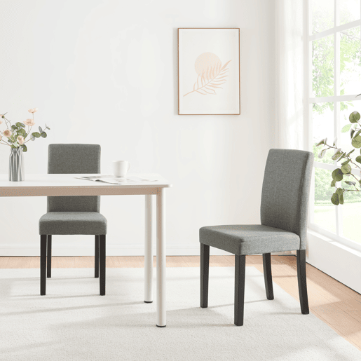 Cadeira de jantar Hamburg conjunto de 2 têxteis cinzento claro en.casa
