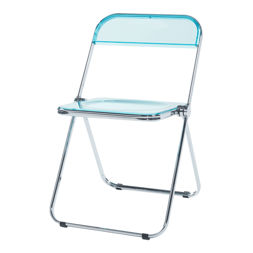 Conjunto de 6 cadeiras dobráveis Pornainen aço transparente 74x46x47 cm Azul claro en.casa