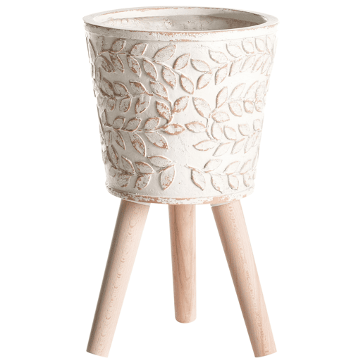 Vaso alto para plantas ALIARTOS 26 cm Branco creme