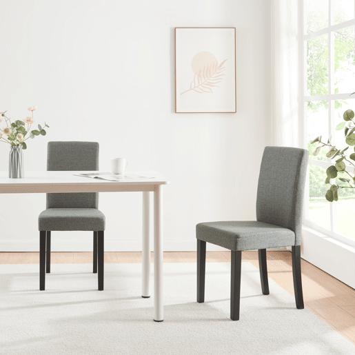 Cadeira de jantar Hamburg conjunto de 4 têxteis cinzento claro en.casa