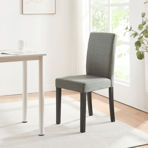 Cadeira de jantar Hamburg conjunto de 4 têxteis cinzento claro en.casa