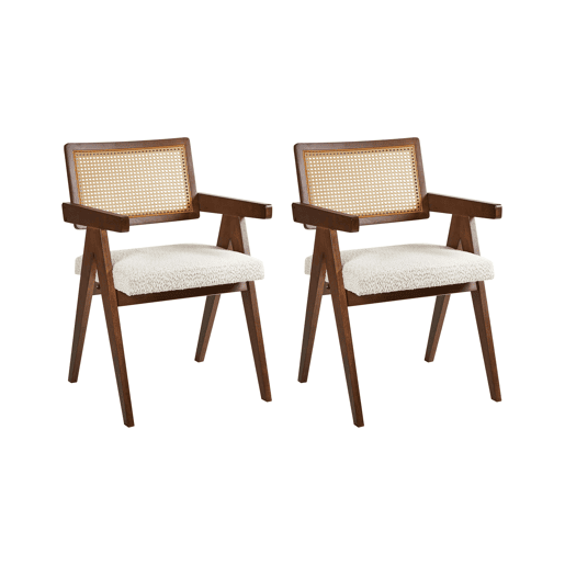 Conjunto de 2 cadeiras de jantar AVA Madeira Castanho escuro