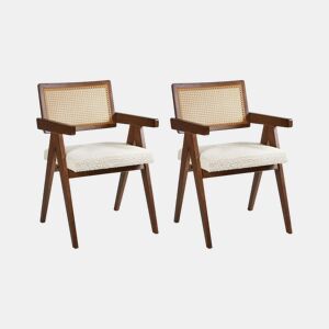 Conjunto de 2 cadeiras de jantar AVA Madeira Castanho escuro