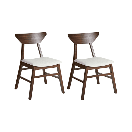 Conjunto de 2 cadeiras de jantar HOPKINS Madeira Castanho escuro