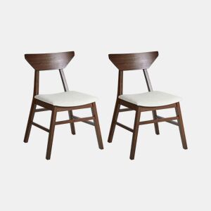 Conjunto de 2 cadeiras de jantar HOPKINS Madeira Castanho escuro