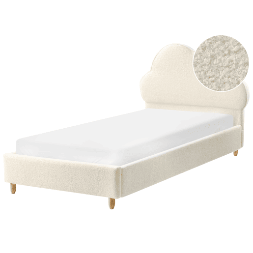 Cama infantil Nuvem Bouclé BELLEVUE 90 x 200 cm Branco creme