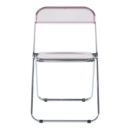 Conjunto de 4 cadeiras dobráveis Pornainen aço transparente 74x46x47 cm Rosa en.casa